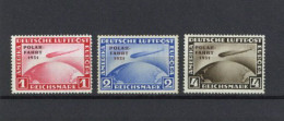 Deutsches Reich Luftschiff Zeppelin Polar-Fahrt Kpl *, Falz-Reste, Darüber Hinaus Saubere Und Farbfrische Serie, Bitte B - Zeppeline