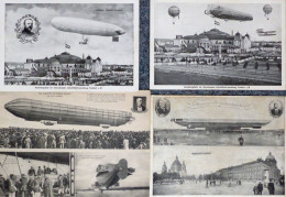 Zeppelin Ordner Sammlung Mit Ca. 50 Riesen-AK Nach Orten Sortiert, Teils Gelaufen Und Mit Original-Umschlag, Auch Einige - Airships