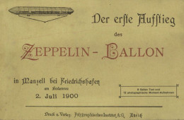 Zeppelin-Album Der Erste Aufstieg Des Zeppelin-Ballon In Manzell 2. Juli 1900 Mit 8 Seiten Text Und 12 Photographischen  - Aeronaves