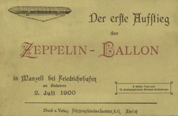 Zeppelin-Album Der Erste Aufstieg Des Zeppelin-Ballon In Manzell 2. Juli 1900 Mit 8 Seiten Text Und 12 Photographischen  - Dirigibili