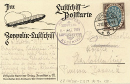 Zeppelinpost LZ 120 Bodensee DELAG Karte (Luftschiff Hansa über Der Flottenparade Bei Helgoland) Bordstempel Vom 6. Okto - Aeronaves