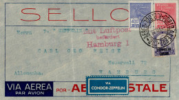 Zeppelinpost Sieger 220 A LZ 127/3. Südamerikafahrt, Brasilianische Post (u.a. Zeppelinmarke) Rs. Ak-O Friedrichshafen,  - Dirigeables