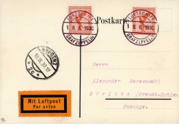 Zeppelinpost Vorarlbergfahrt 1930 Bordpost Ak-O Bregenz I- Dirigeable - Zeppeline