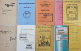 Zeppelinpost/Luftpost/Katapultpost, Konvolut Literatur, Kataloge (u.a. Sieger Katalog 22. Auflage), Handbücher, Teils Se - Zeppeline