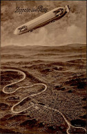 Zeppelin Paris Flug über Die Stadt I-II Dirigeable - Zeppeline
