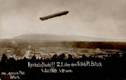 Zeppelin Bitsch Reichsluftschiff Z1 über Truppenübungsplatz 1909 I-II Dirigeable - Dirigeables
