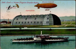 Zeppelin Dresden-Kaditz Perseval-Luftschiff Taube Dampfer II (RS Abschürfung, Ecken Gestossen) Dirigeable - Zeppeline