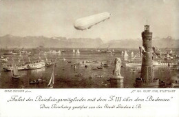 Zeppelin Fahrt Der Reichstagsmitglieder Mit Dem Luftschiff Z III über Dem Bodensee (Lindau) I-II (fleckig) Dirigeable - Dirigeables