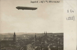 Zeppelin Hof A.S. Zeppelin II über Der Stadt 1909 Rückseite Gestpl. Hacker (Luftschiffkapitän) Foto-AK I-II Dirigeable - Dirigeables