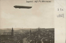 Zeppelin Hof A.S. Zeppelin II über Der Stadt 1909 Rückseite Gestpl. Hacker (Luftschiffkapitän) Foto-AK I-II Dirigeable - Dirigibili