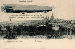 Zeppelin Oppenheim A.R. Fernfahrt Konstanz-Mainz 1908 I-II (fleckig) Dirigeable - Dirigeables