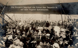 Zeppelin Tegel Kaiserin Begrüßt Den Führer Des Zeppelin III II (Ecken Bestoßen) Dirigeable - Dirigeables