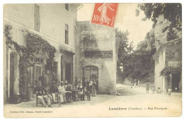 Cpa Vaucluse - Lumières - Rue Principale ( Bistrot, Gendarmes ) - Other & Unclassified