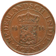 LaZooRo: Dutch East Indies 1 Cent 1914 XF - Indes Néerlandaises