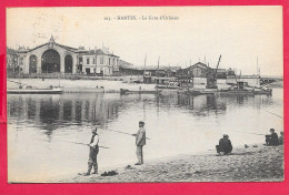 Cpa 44 NANTES La Gare D'Orléans, Animée, Pêcheurs  DOS écrit ET DIVISE VOIR SCANNE - Nantes