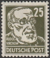 DDR: 1952, Mi. Nr. 334,  Freimarke: Persönlichkeiten, 25 Pfg. Prof. Rudolf Virchow.  **/MNH - Ungebraucht