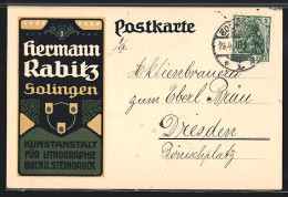 AK Solingen, Kunstanstalt Für Litographie, Buch U. Steindruck Von Hermann Rabitz  - Solingen