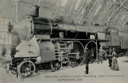 Eisenbahn Nürnberg Riesenlokomotive Bayrische Jubiläums-Landes-Ausstellung 1906 I-II Expo Chemin De Fer - Trenes