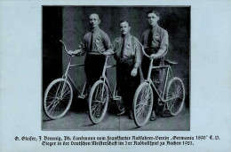 Fahrrad Sieger Der Deutschen Meisterschaft Im 3er Radballspiel 1921 I-II Cycles - Otros & Sin Clasificación