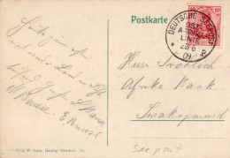 Kolonien Deutsch-Südwestafrika Deutsche Seepost Ost-Afrika-Linie Ub:p 1909 Incoming Mail Swakopmund DSWA (auf AK Las Pal - Ehemalige Dt. Kolonien