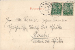 Kolonien Deutsch-Ostafrika AK 26.06.1900 Von Holzhau Nach Moschi An Einen Zahlmeister Der Schutztruppe DOA Incoming Mail - Ehemalige Dt. Kolonien