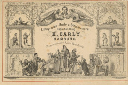 AK-Geschichte Hamburg Lithographie Steindruckerei H. Carly Brauerstraße 5 Falt-Preisliste Ca. 1890 - Autres & Non Classés