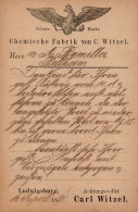 Vorläufer 1891 Ludwigsburg Chemische Fabrik Witzel I-II - Geschiedenis