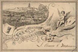 Vorläufer 1880er Jahre Dillenburg Herzliche Glückwünsche Nach Weißenfels II (kleine Einrisse, Etwas Bügig) - Histoire