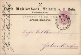 Vorläufer 1885 Mühlheim A.d.Ruhr Mühlenbeck, Gerh. Kohlenhandlung Korrespondenz-Karte I-II - Historia