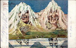 Berggesichter Sign. Hansen Die Mythen I-II Face à La Montagne - Andere & Zonder Classificatie