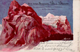 Berggesichter Sign. Hansen Wellhorn Und Wetterhorn I-II Face à La Montagne - Sonstige & Ohne Zuordnung