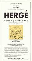 TINTIN. Affichette L'Île Noire Pub Vente Aux Enchères De Dessins Originaux, Etc De Hergé 1994. Boisgirard Paris Drouot. - Advertentie