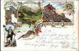Berghütte Kaiserin Elisabeth Schutzhaus Mit Hüttenstempel 1898 I-II Cabane - Altri & Non Classificati