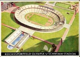 Olympiade 1936 Berlin Reichssportfeld U. Schwimm-Stadion Sign. Dreher S-o I-II - Olympische Spelen