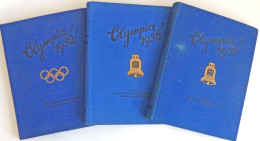 Olympiade Sommerspiele Konvolut Mit 3 Sammelbild-Alben, Olympia 1932 Los Angeles Und Olympia 1936 Band 1 Und 2 In Berlin - Olympische Spiele