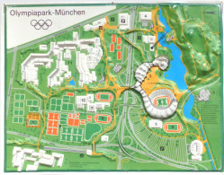 Olympiade München Relief-Plan (22x29 Cm) Vom Olympiapark In München 1972 II - Olympische Spiele