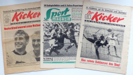 Fussball Lot Mit 12 Zeitungen Aus Den 50er U.a. Kicker Jahren II (teilweise Gelocht) - Soccer