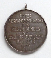 Schützen Bad Ems Unter-Verbandsschiessen 1932 Medaille Silber 32 Mm Durchm. I-II - Sonstige & Ohne Zuordnung
