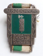 Schützen CH-St. Gallen Schützenverein Auszeichnung Plakette Silber I-II - Sonstige & Ohne Zuordnung