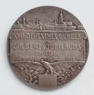 Schützen Frankfurt A.M. Goldenes Jubiläumsschiessen 1912 Medaille Silber 40 Mm Durchmesser I-II - Autres & Non Classés