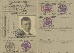 Studentika Ausweis-Karte 1926-28 Eines Studenten (für Jura Rechts- Und Staatswissenschaften) Der Bayerischen Julius-Maxi - Ecoles