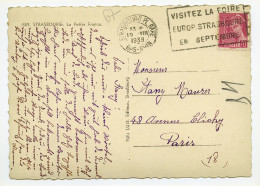 CP Postée De Strasbourg (67) Pour Paris - Visitez La Foire - TB 70c Type Mercure 1939 - Used Stamps