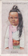 10 Burma - Children Of All Nations 1924  - Ogdens  Cigarette Card - Original, Antique, Push Out - Ogden's