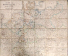 Landkarten Post-, Reise- Und Eisenbahnkarte Von Deutschland, Schweiz, Niederlande Und Belgien Von 1855! 104x85 Cm Auf Le - Landkarten