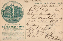 Berlin (1000) Hotel Nürnberger Hof 1897 I-II - Plötzensee