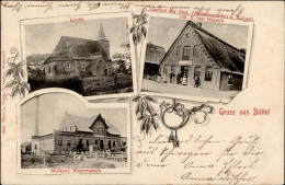 Büttel (2211) Gasthaus Zur Post Inh. Hasseln Molkerei Wesermarsch Kirche 1904 I-II - Andere & Zonder Classificatie