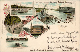 Rendsburg (2370) Vorläufer 1896 Postamt Gasthaus Zum Schützenhof Verlag Ottmar Zieher I - Otros & Sin Clasificación