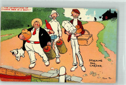 39739405 - Sign. Browne Tom Three Men In A Boat Hund Pfeifen Stocking The Larder Nr.2580 - Humor