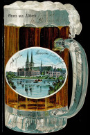 Lübeck (2400) Bierkrug Marienkirche 1901 I-II (fleckig, Stauchungen) - Other & Unclassified