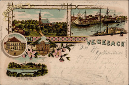 Vegesack (2800) Aumund Brockmanns Hotel Hafen Dampfer 1899 I-II - Sonstige & Ohne Zuordnung